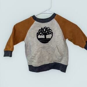 Timberland Boy’s Color-Block Hooded Sweatshirt with Tree Logo-2T-Preloved!